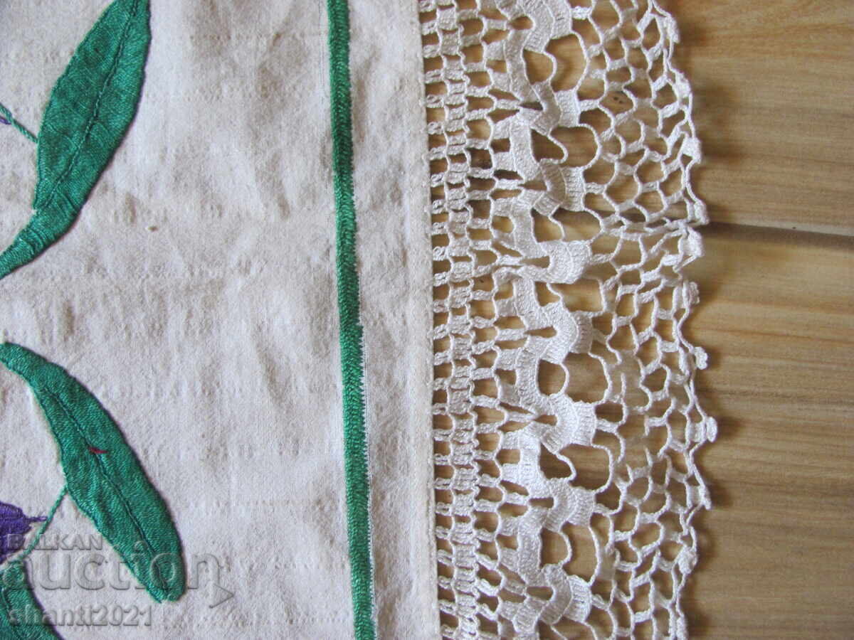 Доставка на 19в. кърпа, ръчно тъкан кенар, ръчна бродерия , 115х30см.