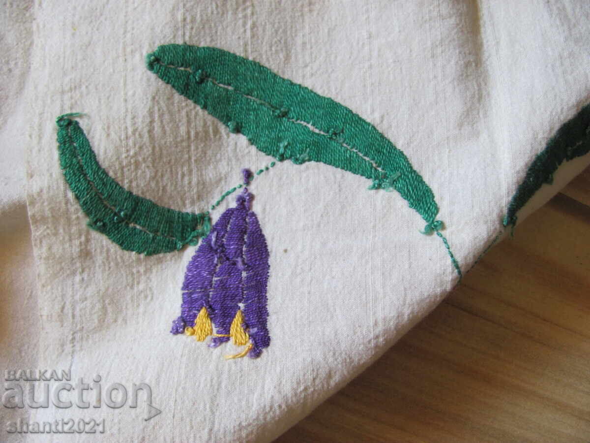 19в. кърпа, ръчно тъкан кенар, ръчна бродерия , 115х30см. - 5