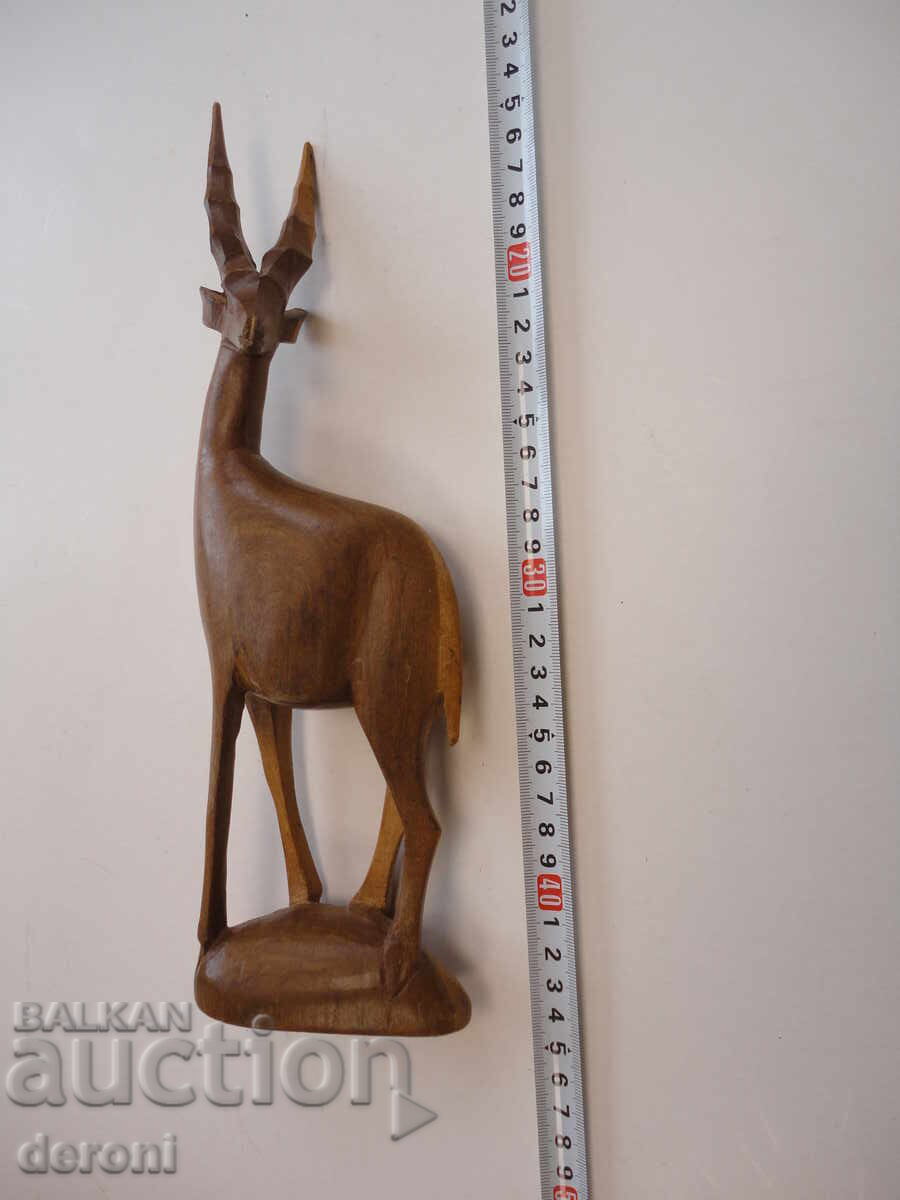 Wooden antelope gazelle figure