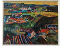 Painting "Industrial Panorama", artist Dora Kuncheva (1926-2013)