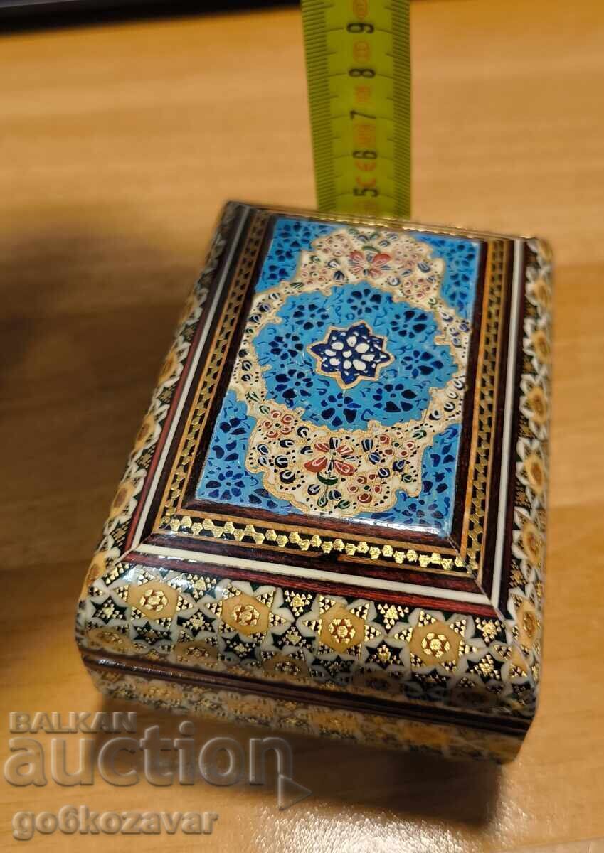 Персийска ръчно рисувана инкрустирана кутия за бижута! - 5 Персийска ръчно рисувана инкрустирана кутия за бижута! - 5