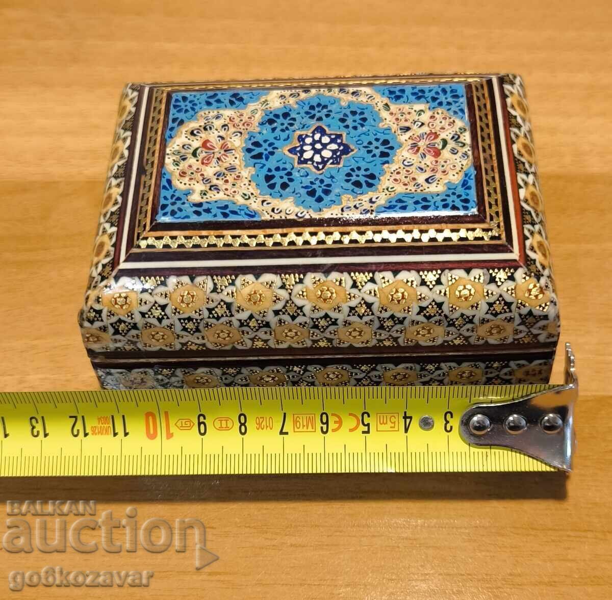 Персийска ръчно рисувана инкрустирана кутия за бижута! - 6 Персийска ръчно рисувана инкрустирана кутия за бижута! - 6
