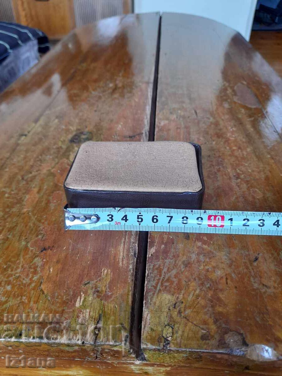 Old leather snuffbox for cigarettes, case - 5