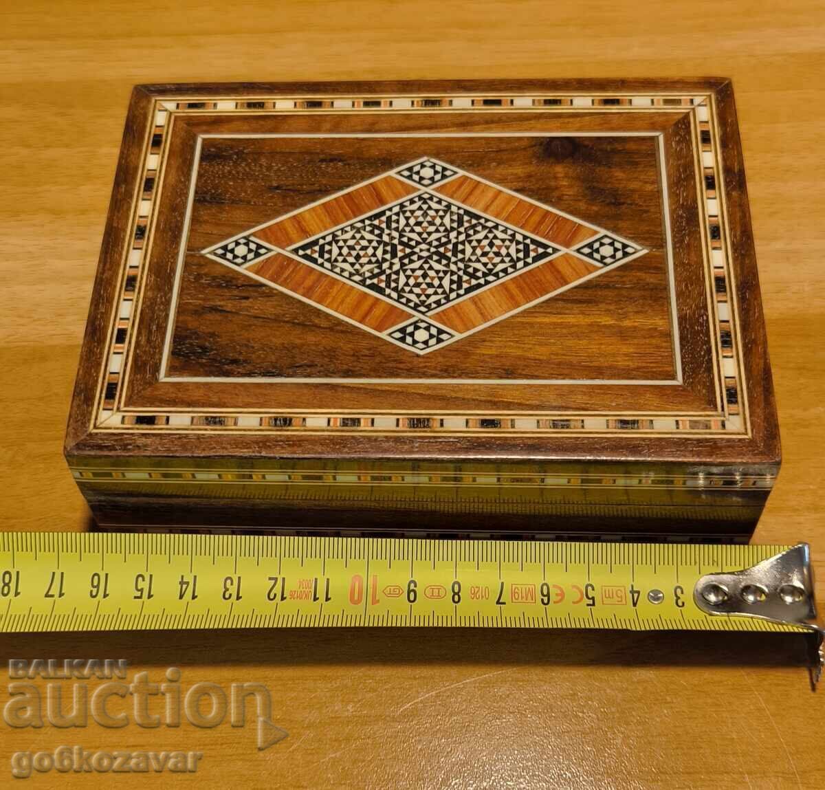 Κουτί κοσμημάτων με μωσαϊκή επένδυση, από ξύλο και βελούδο! - 5