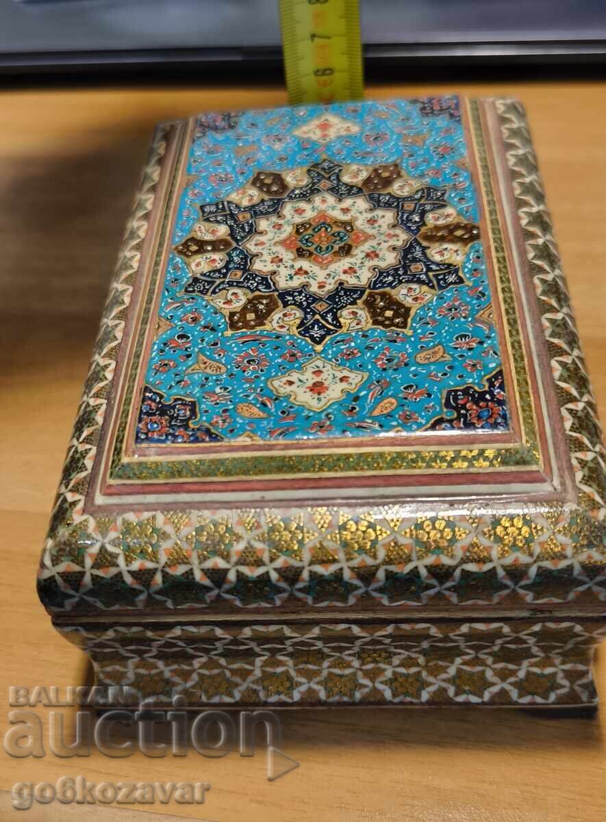 Persian hand-painted inlaid jewelry box! - 6