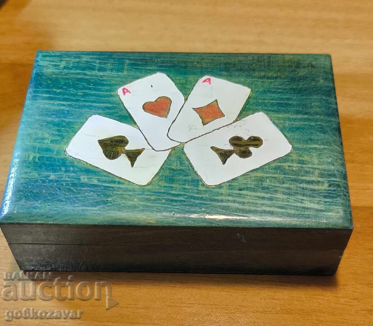 Old wooden box for playing cards! Old wooden box for playing cards!