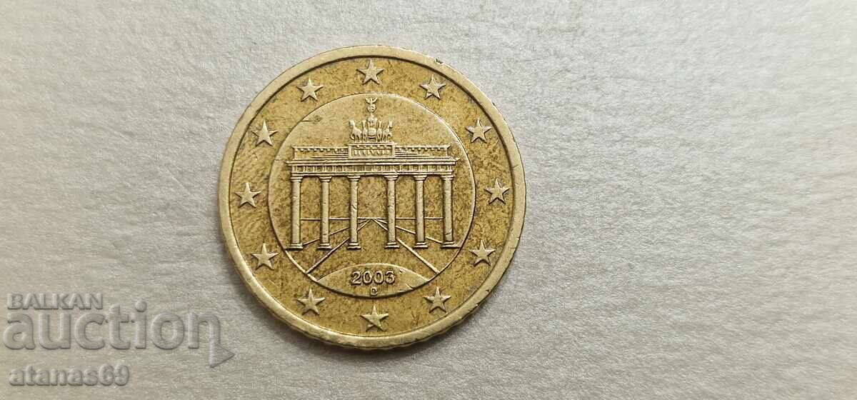 50 евроцента Германия 2003 г. D
