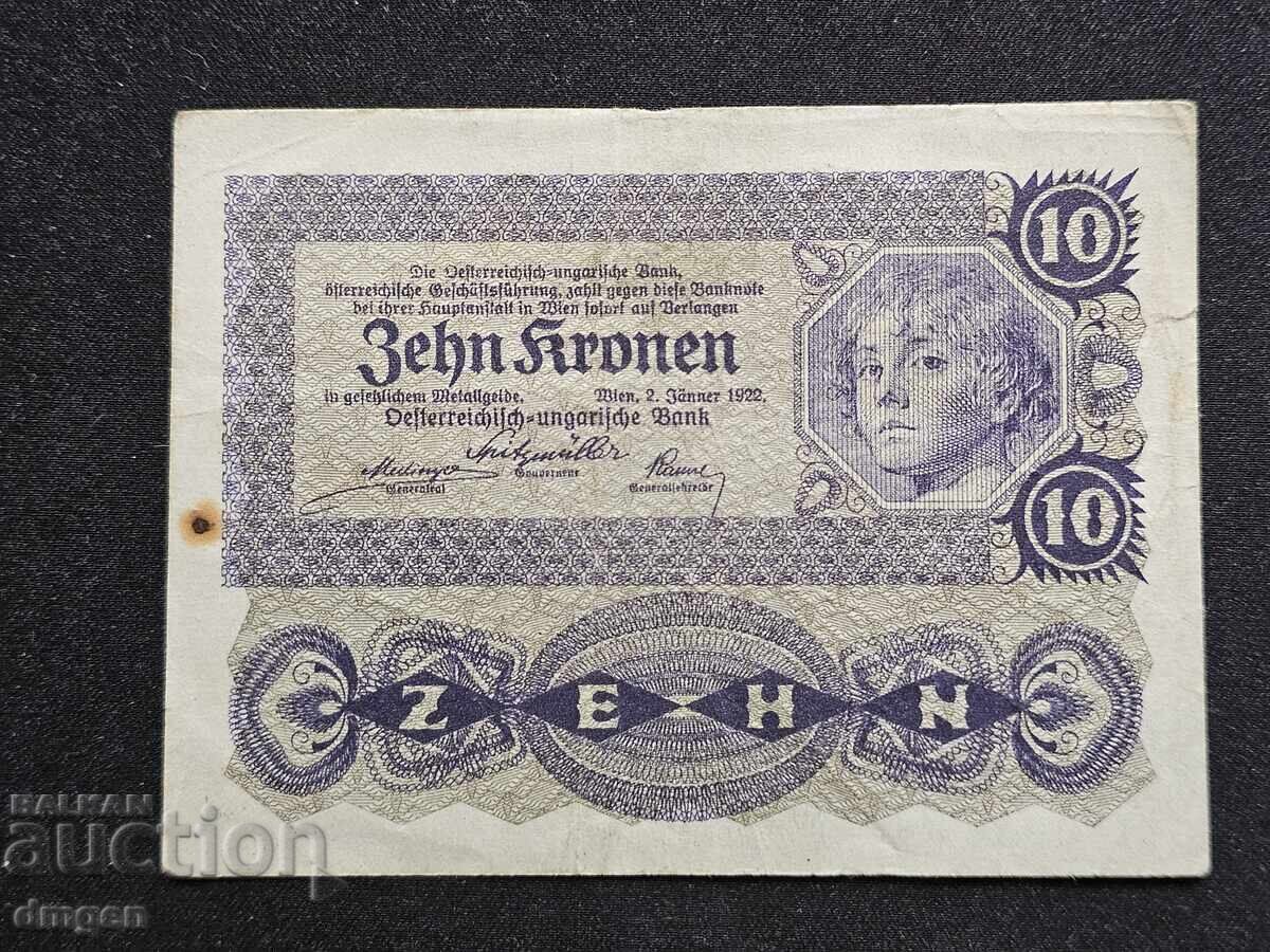 10 Kronen Austria-Hungary 1922 10 Kronen Austria-Hungary 1922