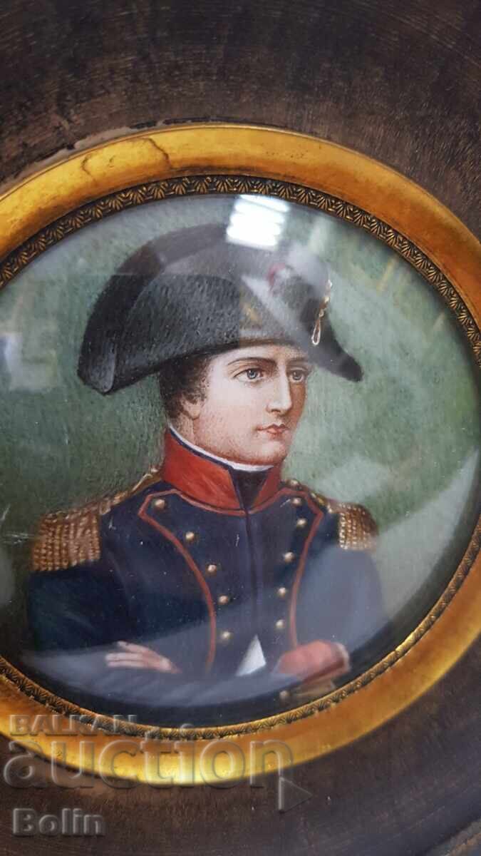 Παράδοση Σπάνια ζωγραφισμένη μικρογραφία, πίνακας Ναπολέων Βοναπάρτης 19ος αιώνας