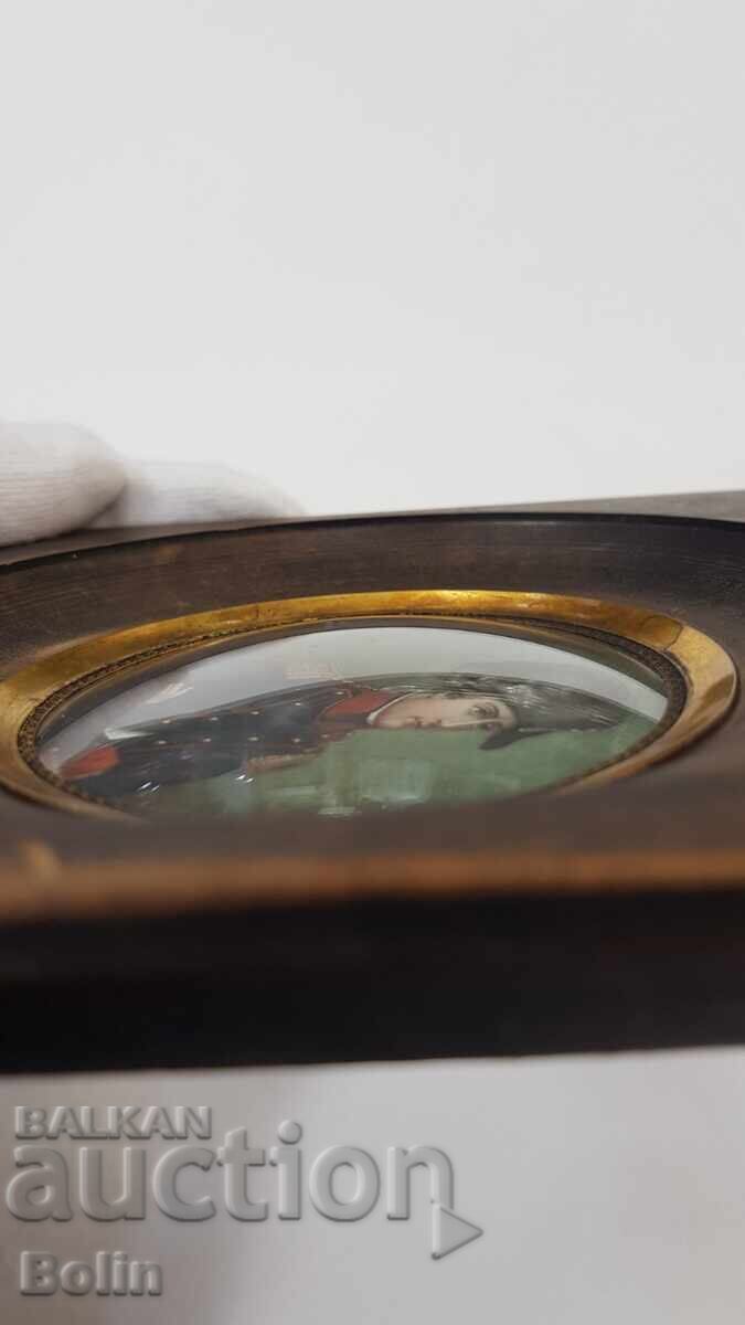 Σπάνια ζωγραφισμένη μικρογραφία, πίνακας Ναπολέων Βοναπάρτης 19ος αιώνας - 5