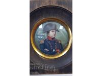 Rare painted miniature, painting Napoleon Bonaparte 19th century