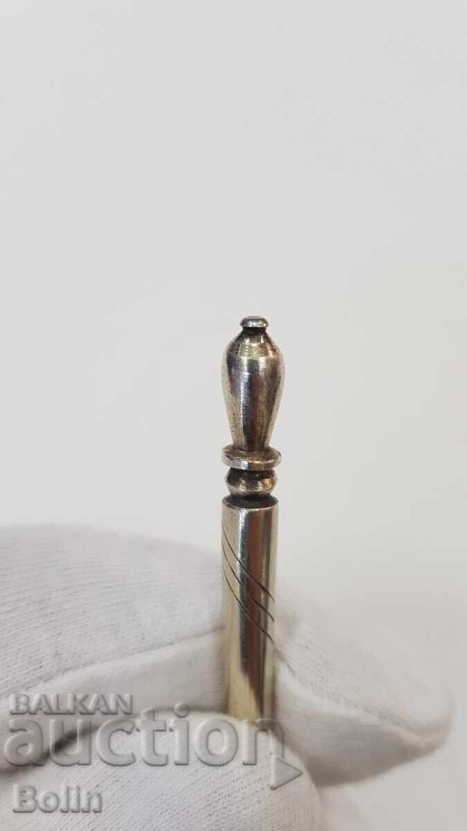 Рядка руска царски лъжица сребро, позлата, ниало 84пр. - 7