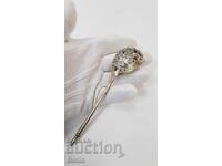 Lingură rară rusească țaristă de argint, aurire, niello 84pr