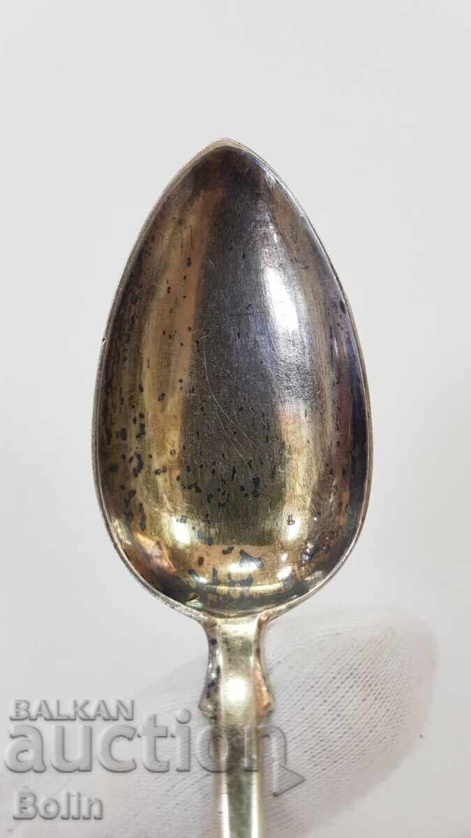 Σπάνιο ρωσικό τσαρικό ασημένιο κουτάλι, επιχρύσωση, νιέλο 84π - 6