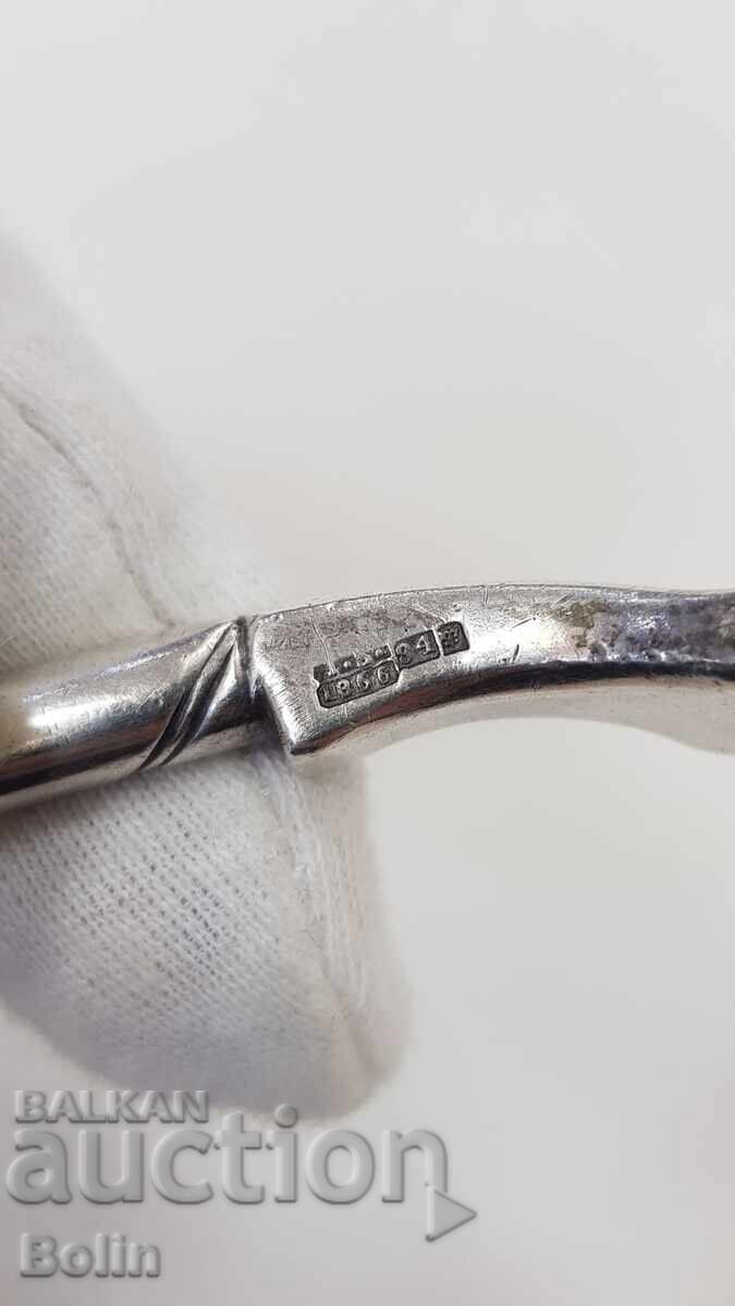 Museum silver Russian Tsar spoon 84 pr. 1866 cherubs - 5