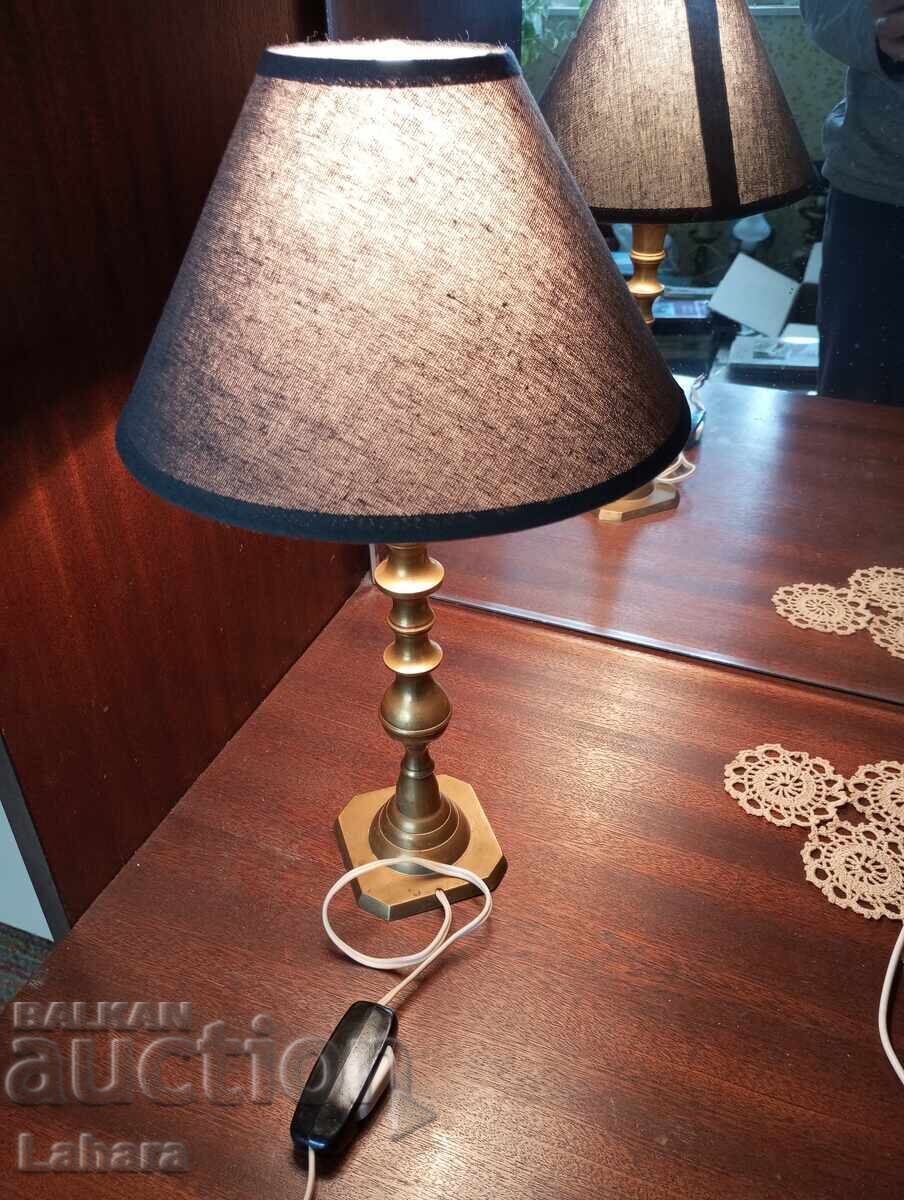 Night, table retro lamp made of bronze - 7