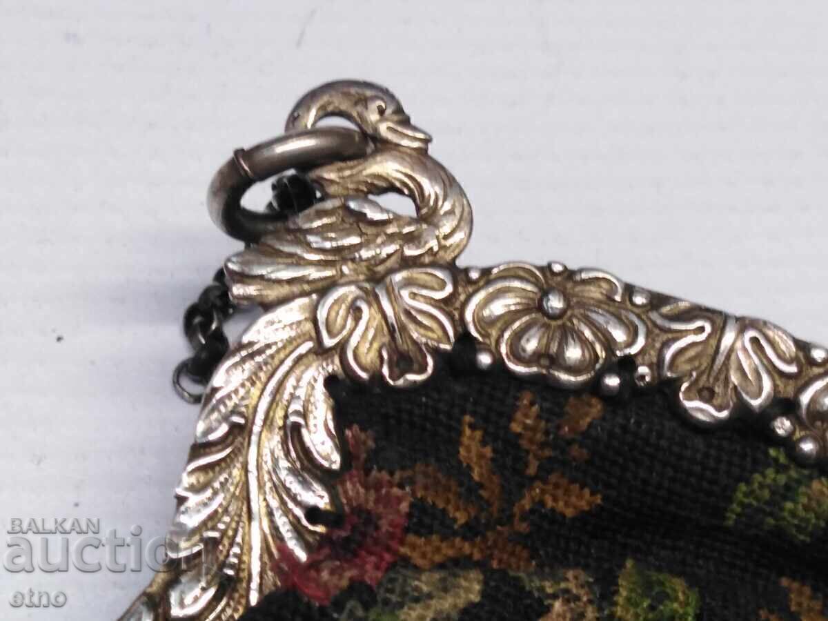 ARGINT 800, POȘETĂ DE DAMĂ FINĂ "ART NOUVEAU", SEC. XIX-XX - 7
