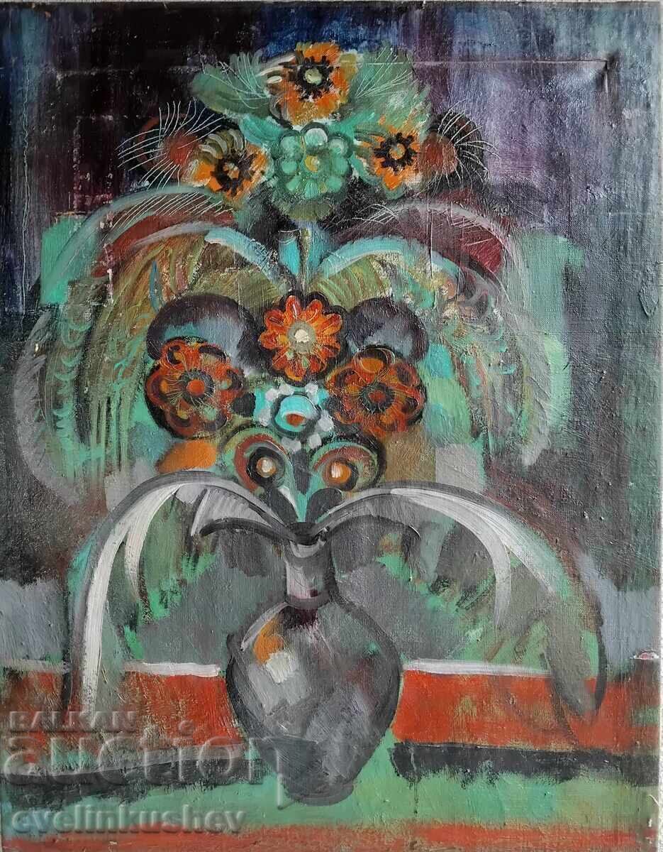 HOT AUCTION Large oil painting by Venko Petrov 70 x 90 with price € 199.99 | 391.15 BGN