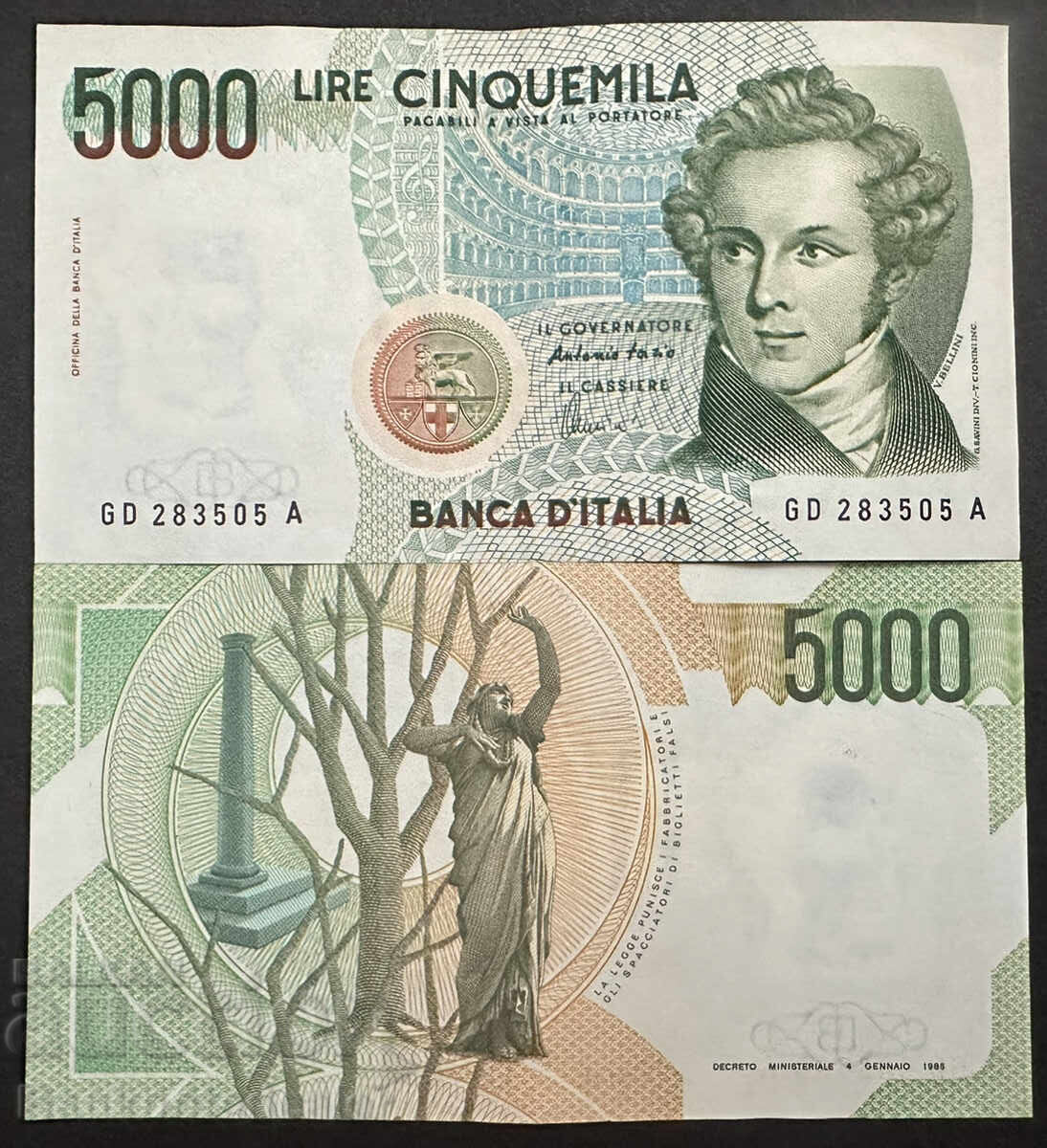 Italy 5000 Lire 1985 Pick 111 Ref 3505