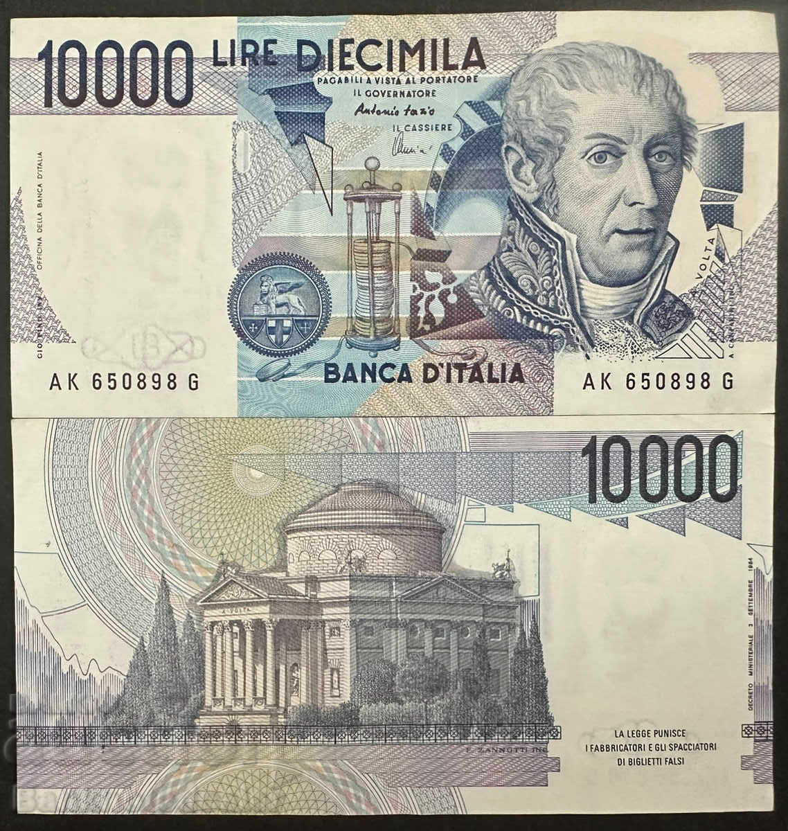 Italy 10,000 Lire 1984 Pick 112c Last pre-Euro Uncirculated Ref 0898