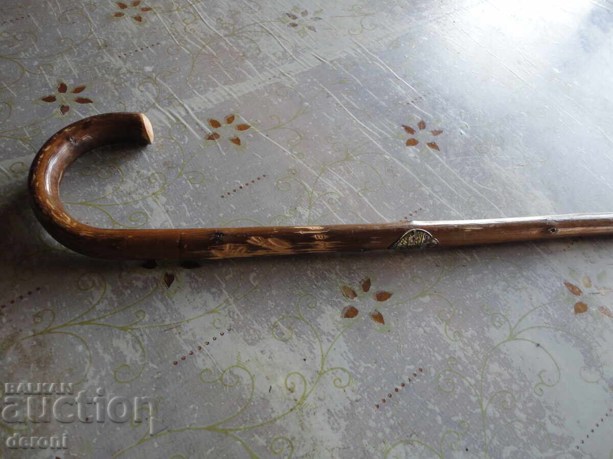 Τουριστικό μπαστούνι με εμβλήματα, κονκάρδες, ξυλόγλυπτα 2 - 6