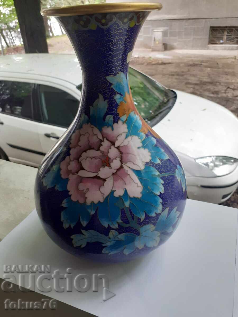 Δημοπρασία Μεγάλο παλιό βάζο Cloisonné - μπρούτζος