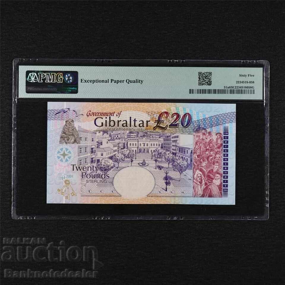 Gibraltar Comemorative 20 Pounds 2004 Pick 31a PMG 65 cu preț 280.00 BGN | € 143.16