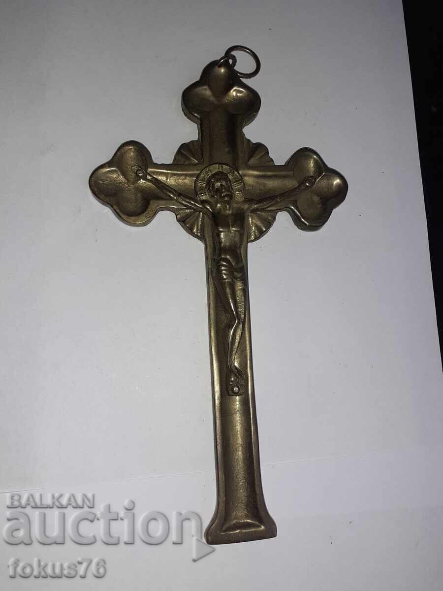 Large Antique Bronze Cross Crucifix Religion Large Antique Bronze Cross Crucifix Religion