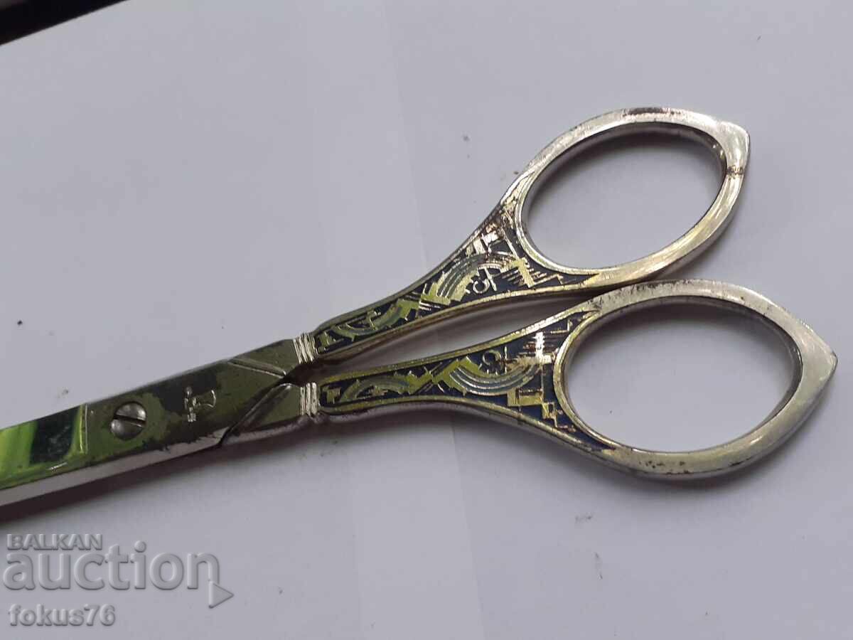 Auction  Old scissors with enamel