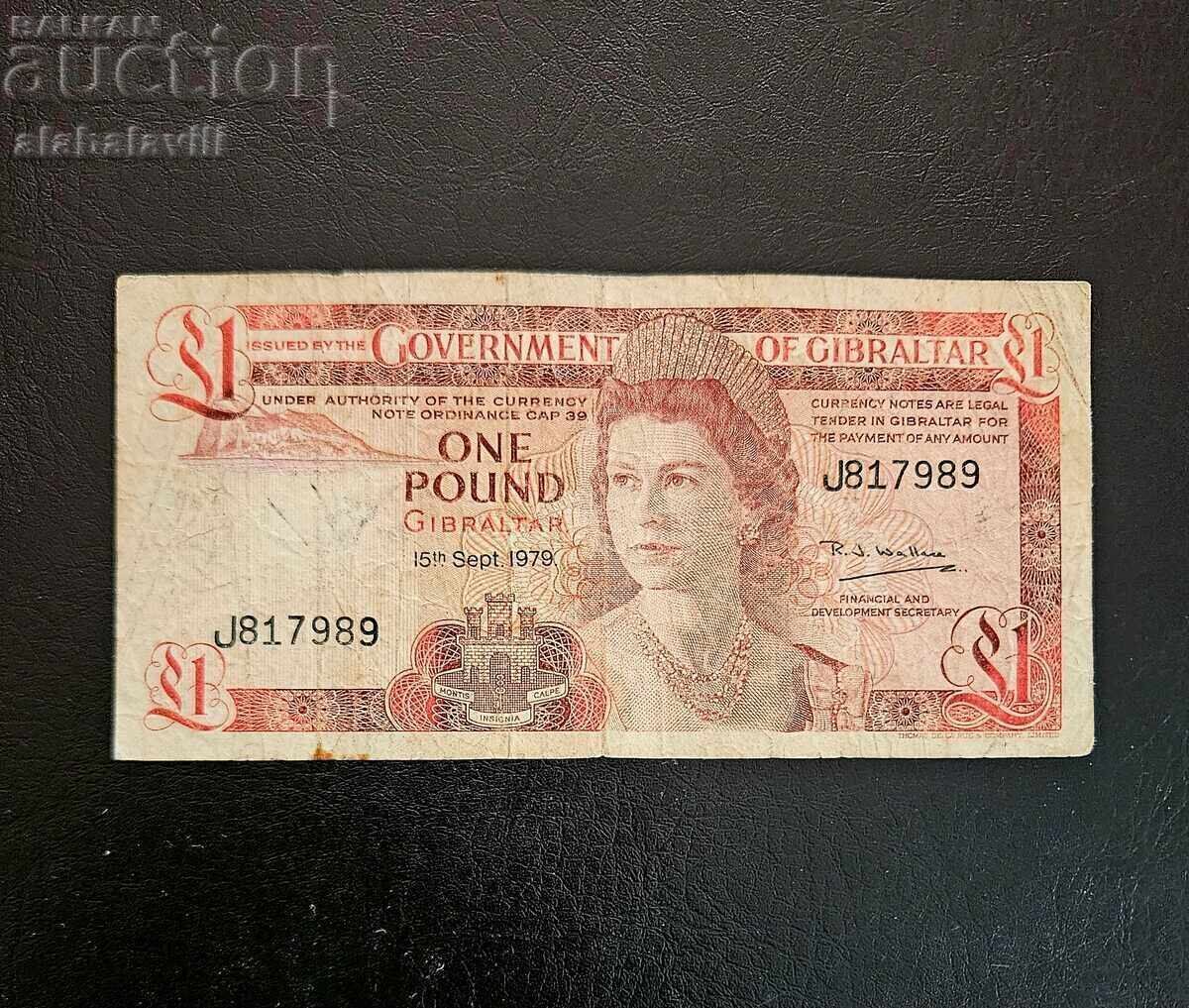 !!!!! Gibraltar Banknote 1 pound 1979