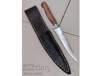 Cuțit de vânătoare cu teacă pentru mezeluri subțiri