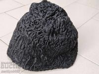Căciulă veche din astrahan nr. 59, glugă, pălărie, costum popular, curea, siliș