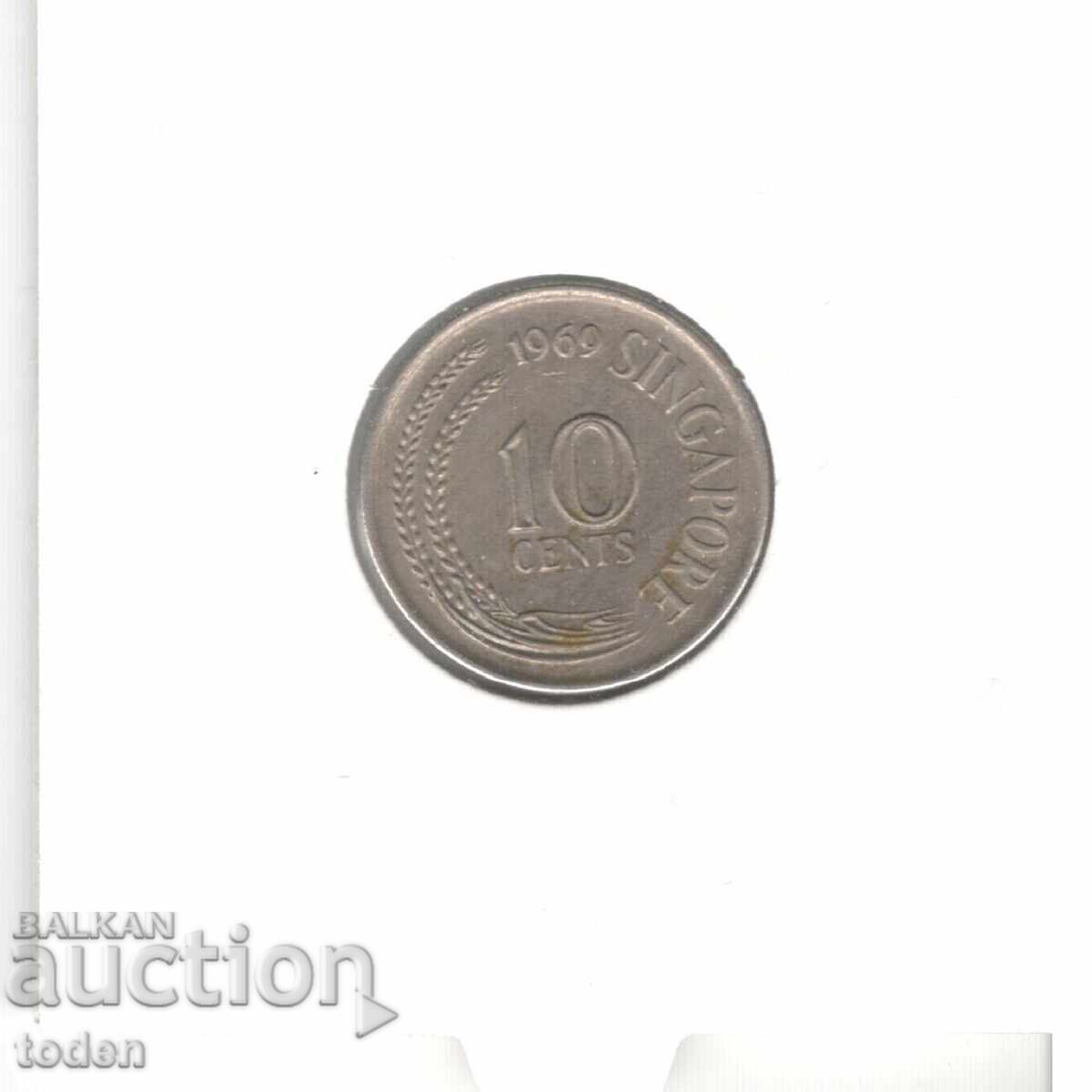 Δημοπρασία Σιγκαπούρη - 10 Σεντς - 1969 - KM# 3