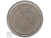 Singapore 10 Cents 1969 KM# 3