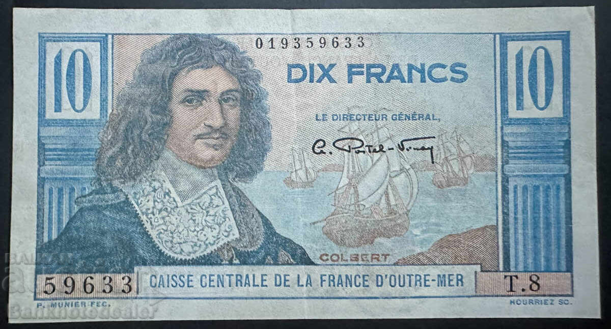 French Reunion 10 Francs 1947 Pick 42 Ref 9633 French Reunion 10 Francs 1947 Pick 42 Ref 9633