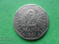 2 φράγκα 1981 g. Γαλλία