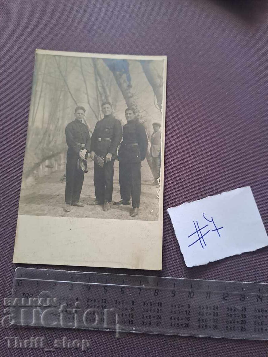 Ευχετήρια κάρτα/Φωτογραφία - τρεις ένστολοι 1918