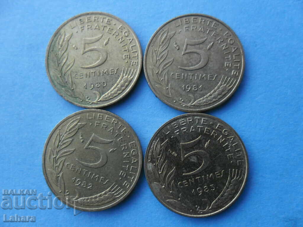 5 λεπτά 1980, 1981, 1982, 1983 g. Γαλλία
