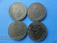 5 λεπτά 1980, 1981, 1982, 1983 g. Γαλλία