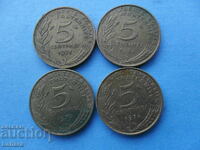 5 λεπτά 1974, 1971, 1972, 1973 γ. Γαλλία
