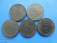 5 Centime 1975, 1976, 1977, 1978, 1979 France