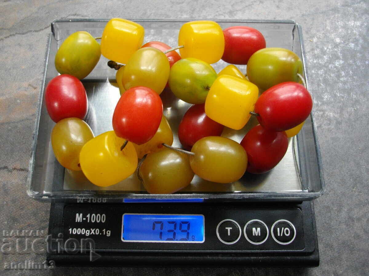 OLD ROSARY BAKELITE AMBER CATALINE - 7