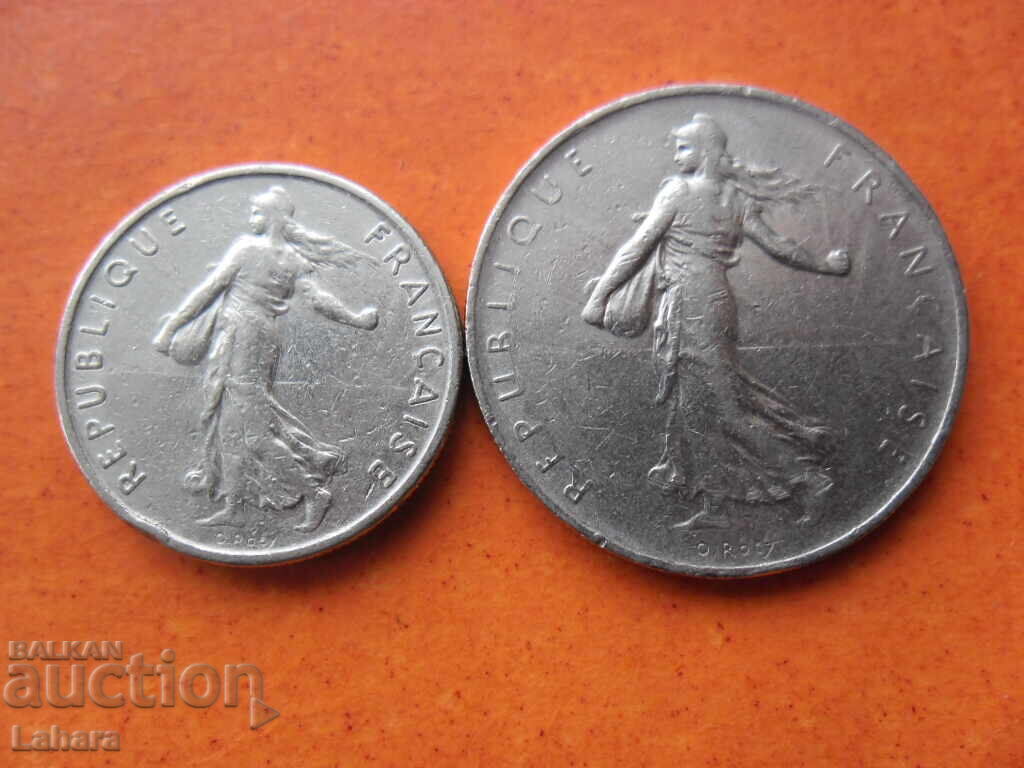 1/2 and 1 Franc 1970 France with price 1.00 BGN | € 0.51
