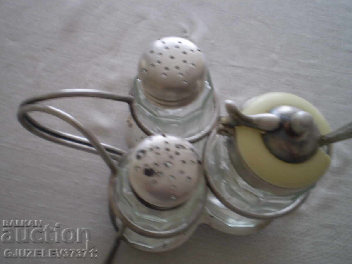 Vintage glass bottles marked ABS 9 spices, silvered - 7