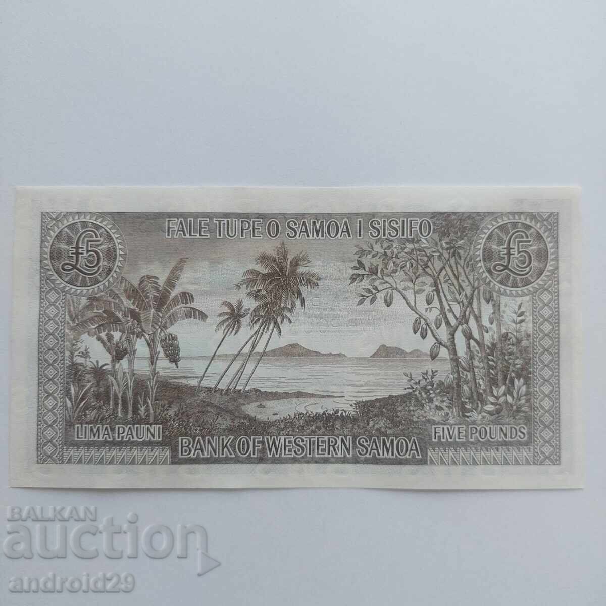 SAMOA DE VEST / WEST SAMOA / 5 lire 2020 /UNC/Bancnotă cu preț € 2.56 | 5.01 BGN