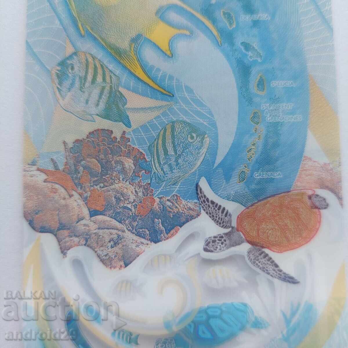 Auction EAST CARIBBEAN / EAST CARIBBEAN 2 dollars 2023 / POLYMER/ - UNC Auction EAST CARIBBEAN / EAST CARIBBEAN 2 dollars 2023 / POLYMER/ - UNC