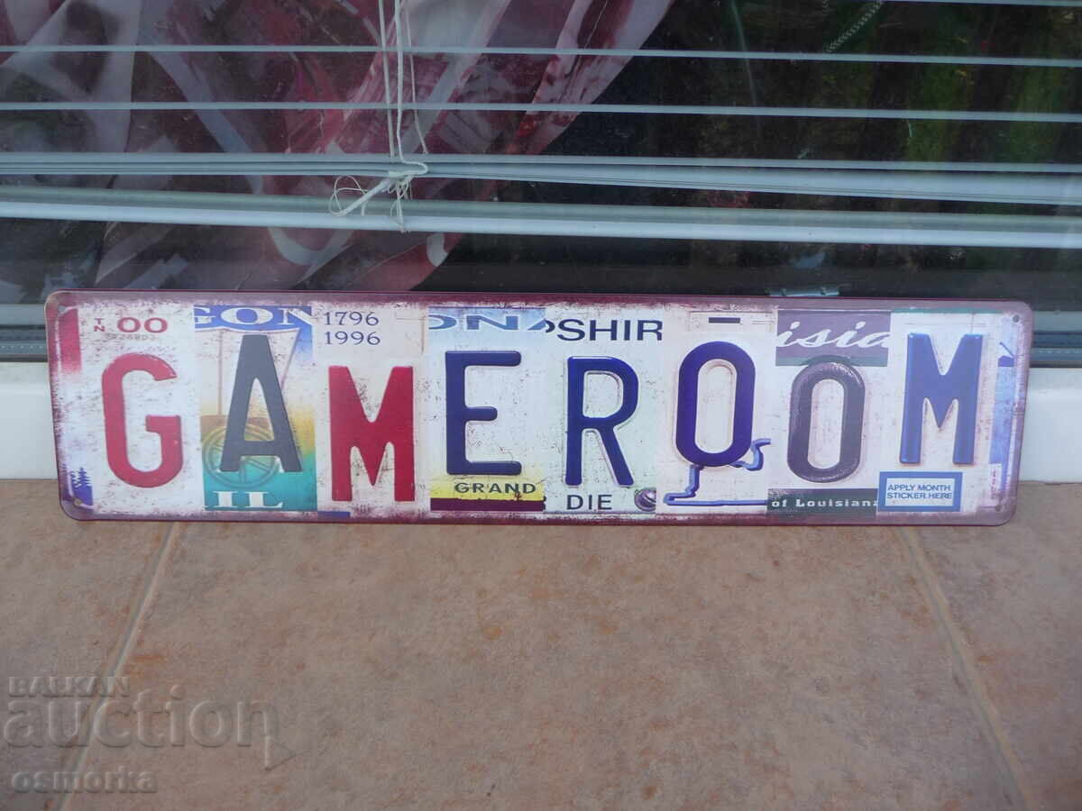 Placă metalică Game room cameră de jocuri gamer calculator