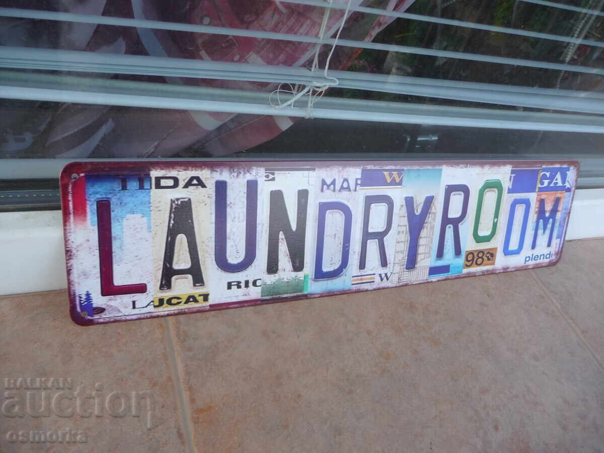 Plăcuță metalică Laundry room spălătorie spălare cu preț 18.00 BGN | € 9.20 Plăcuță metalică Laundry room spălătorie spălare cu preț 18.00 BGN | € 9.20