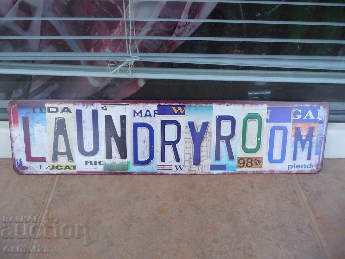 Plăcuță metalică Laundry room spălătorie spălare Plăcuță metalică Laundry room spălătorie spălare