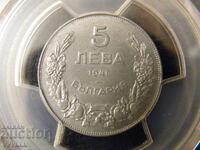 1941 5 Leva. PCGS MS63